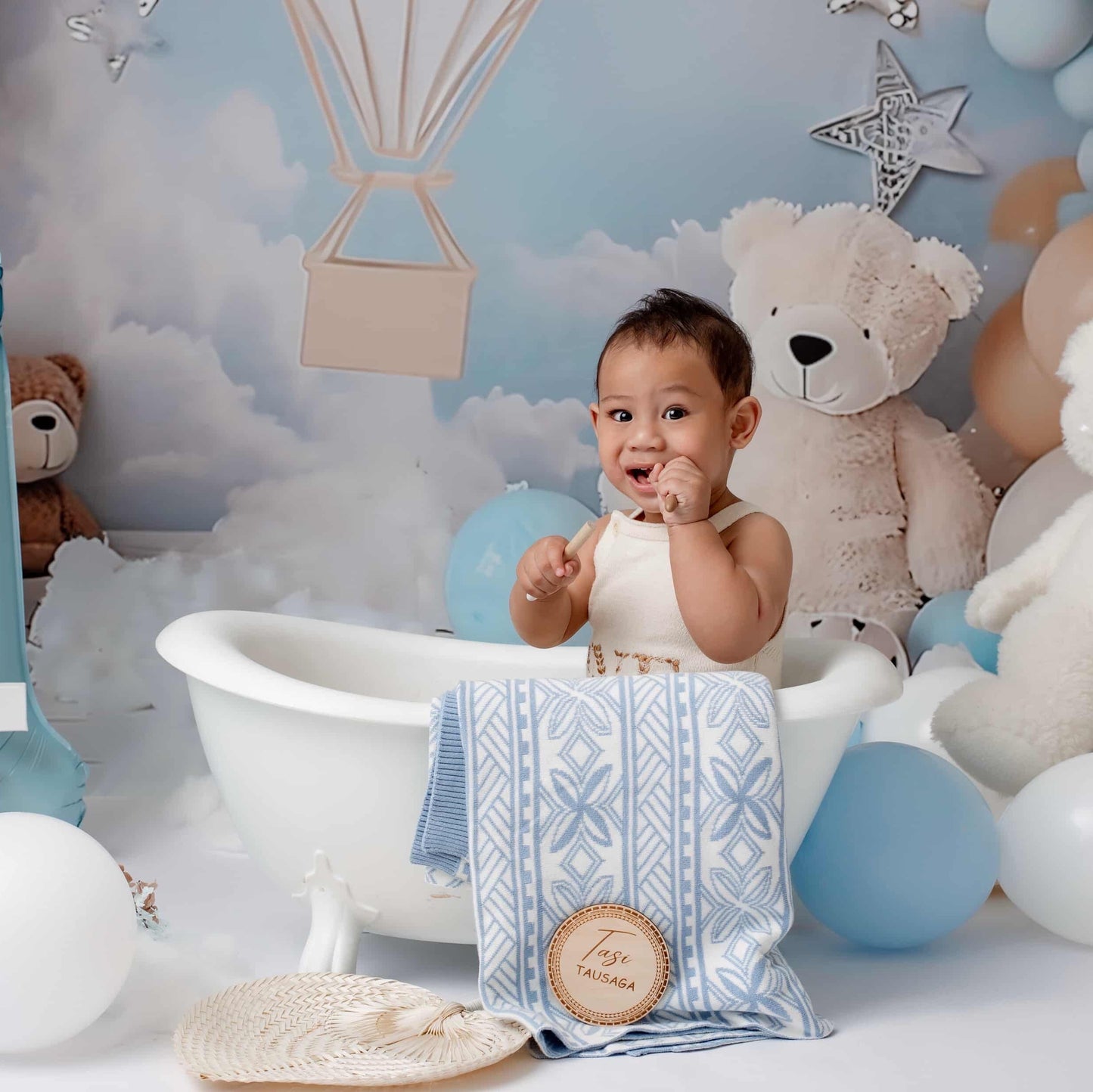 Blue Knitted Baby Blanket