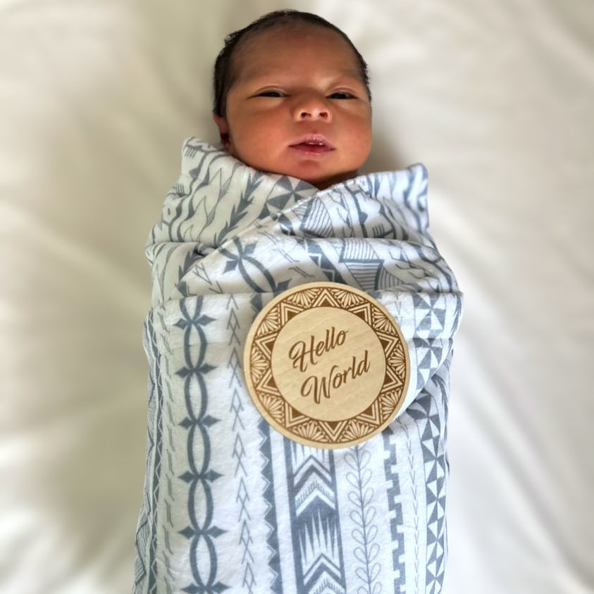 Nesia Baby Blanket (Blue/Grey)