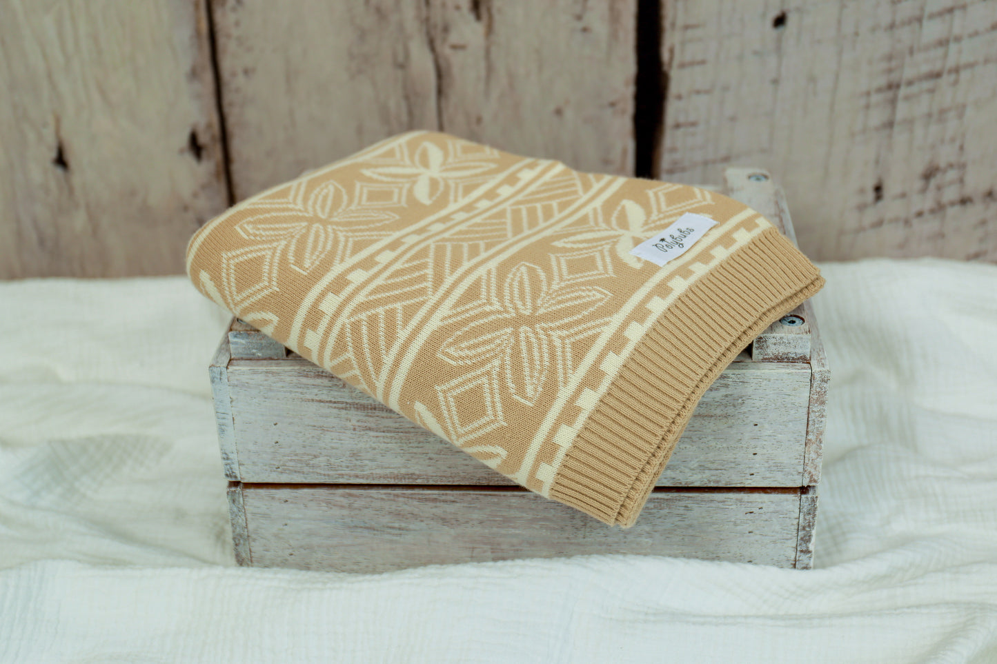 Beige Knitted Baby Blanket