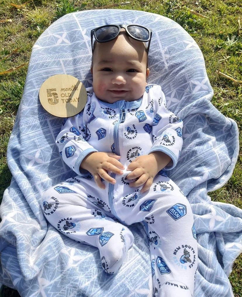 Amataga Blue Minky Baby Blanket