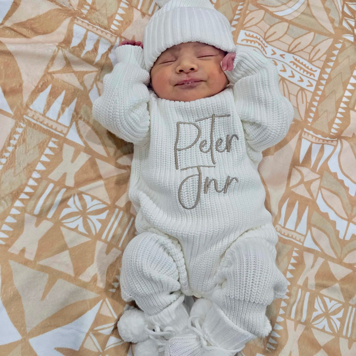 Pasifika | Beige | Soft Minky Baby Blanket
