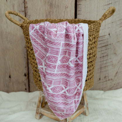 Amataga Cherry Pink Minky Baby Blanket