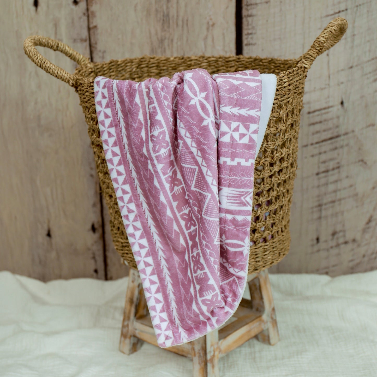 Nesia | Cherry Pink| Minky Baby Blanket