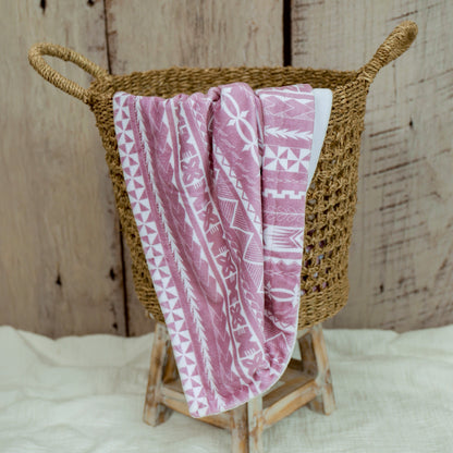 Nesia | Cherry Pink| Minky Baby Blanket