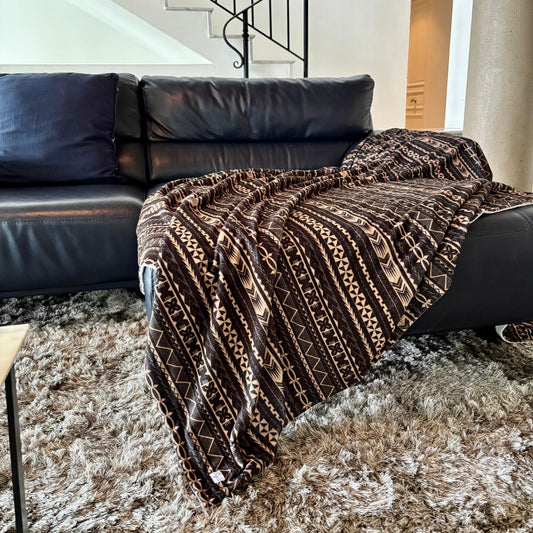 Black & Beige ADULT SIZE Blanket (Nesia)