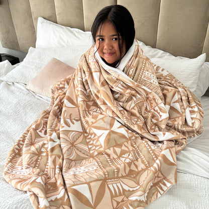 Beige ADULT SIZE Blanket (Pasifika)