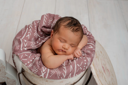 Dusty Pink Malu Bamboo Muslin Swaddle Wrap