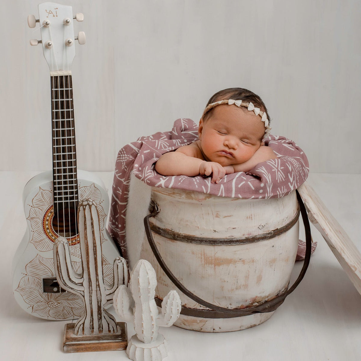 Dusty Pink Malu Bamboo Muslin Swaddle Wrap