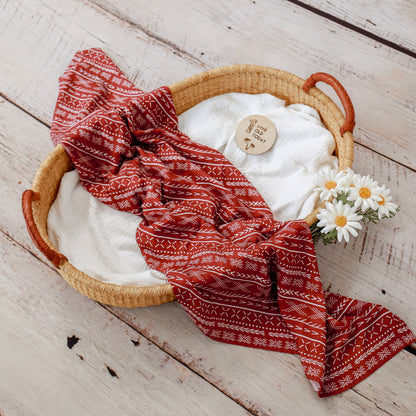 Rust Pasifika Muslin Wrap