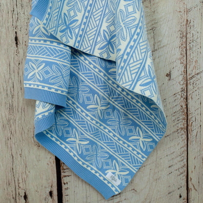 Blue Knitted Baby Blanket