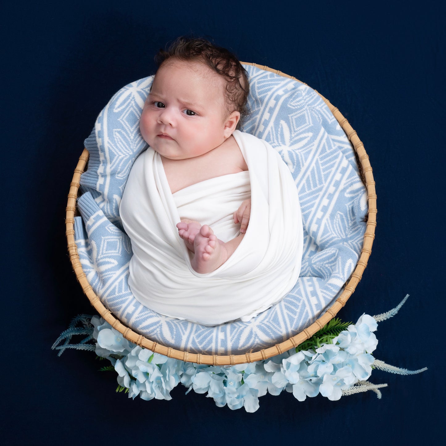 Blue Knitted Baby Blanket