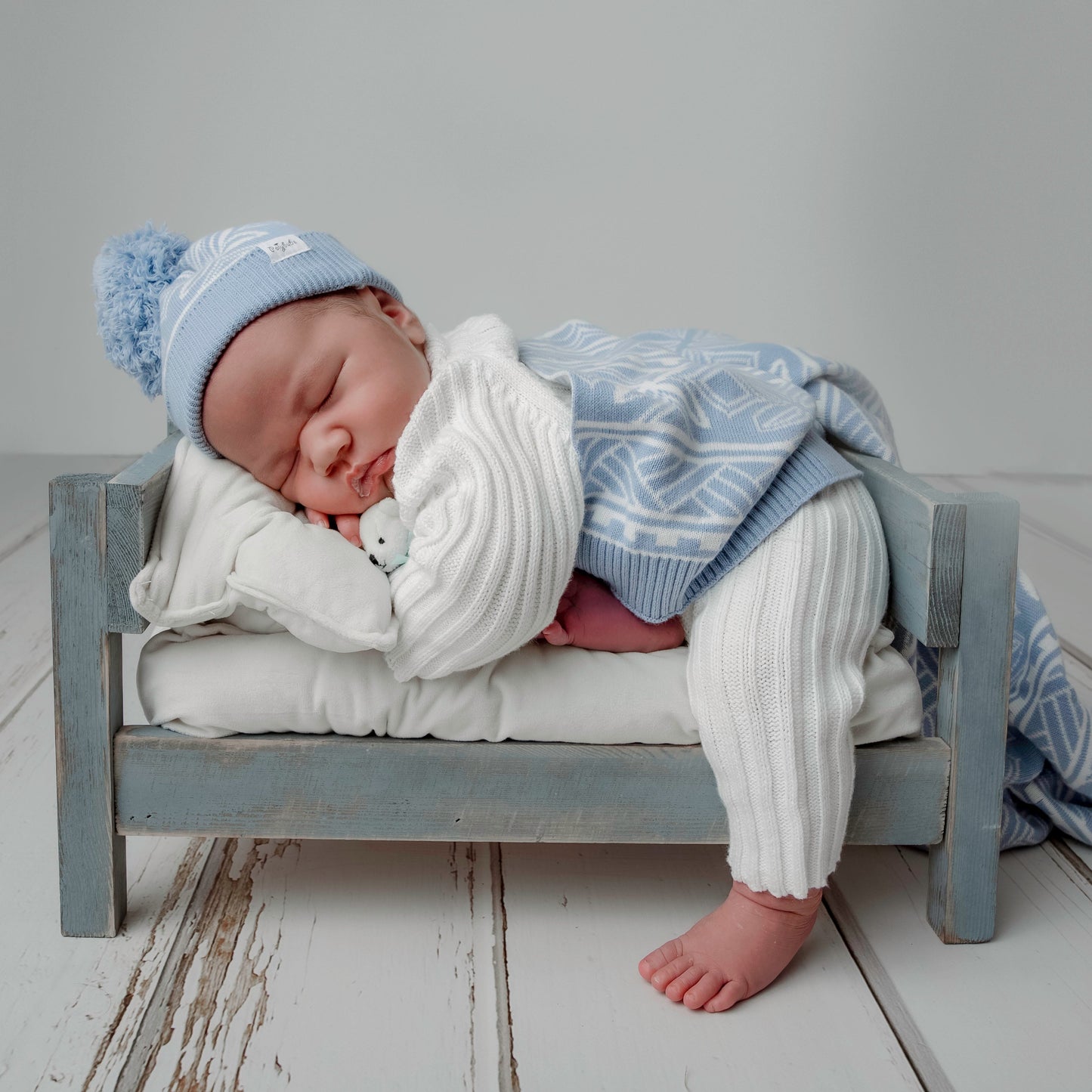 Blue Knitted Baby Blanket