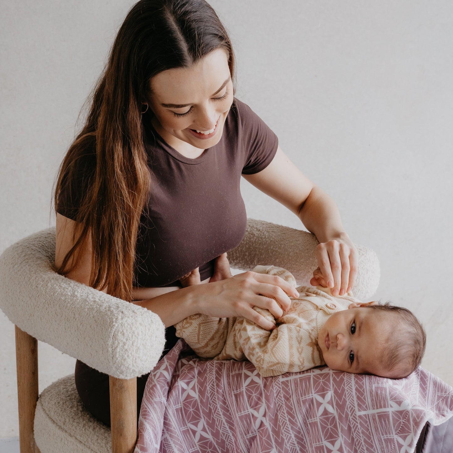 Amataga Cherry Pink Minky Baby Blanket