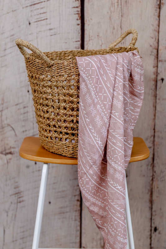 Dusty Pink Pasifika Muslin Wrap