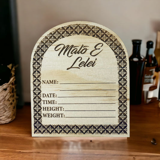 Malo e Lelei | Baby Announcement Plaque