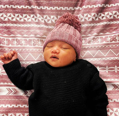 Nesia | Cherry Pink| Minky Baby Blanket