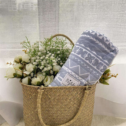 Nesia | Blue/Grey | Minky Baby Blanket